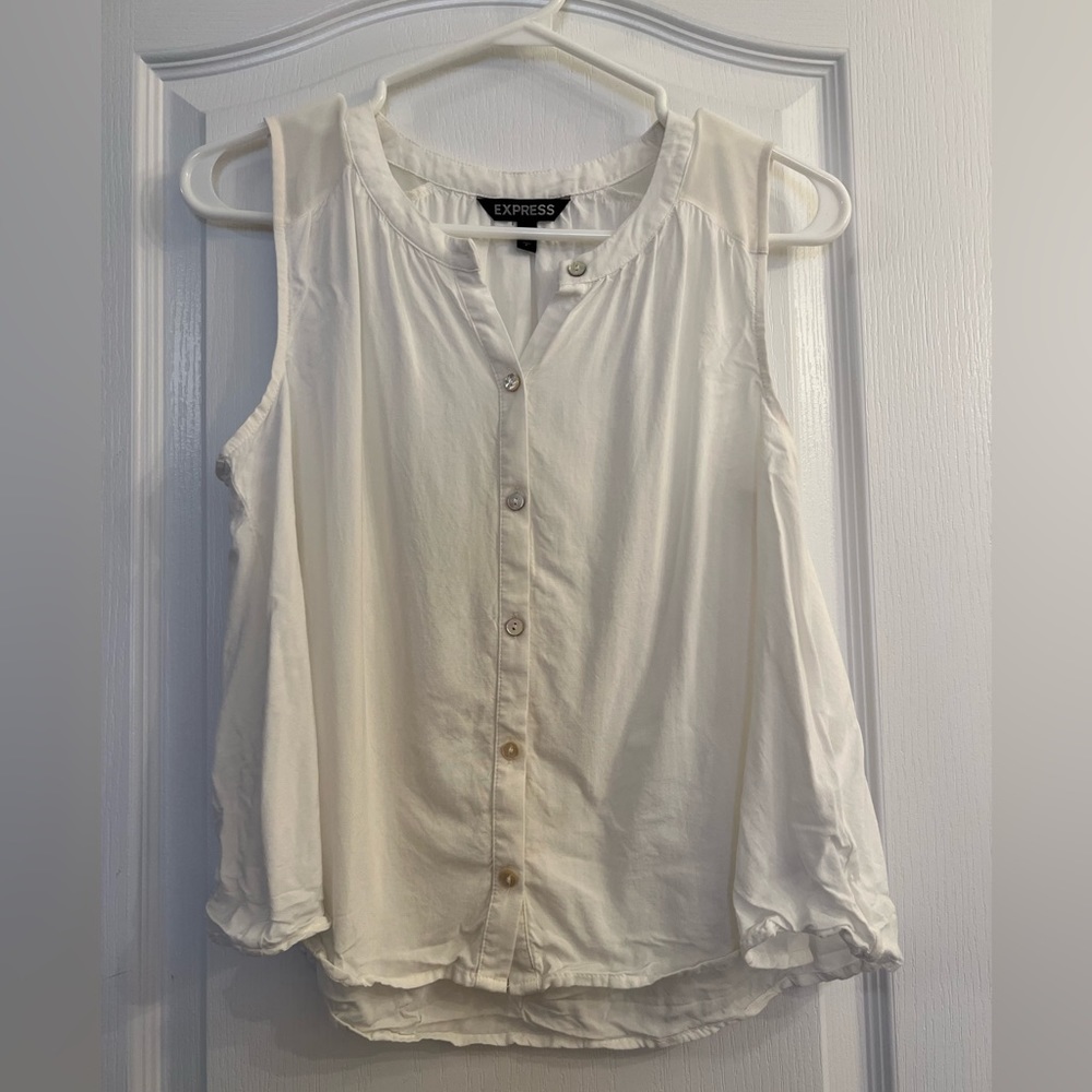 Express White Sleeveless Crop Top Size S